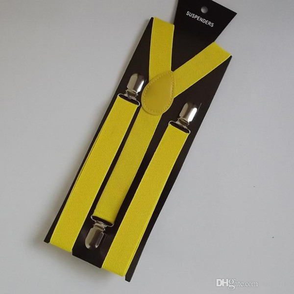 New Mens Womens Unisex Clip-on Suspenders Elastic Y-Shape Adjustable Braces Colorful For Female Male Fashion Accessory