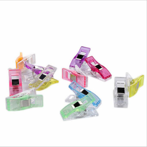 Plastic Clips Sewing 100 pcs/lot Clear Sewing Craft Quilt Binding Plastic Clips Clamps Pack Wonderful Garment Plastic Clips