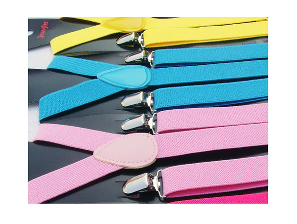 1200pcs High Quality Candy Color Unisex Adjustable Pants Y-back Suspender Brace Elastic Clip-on Belt Adjustable Braces Suspenders