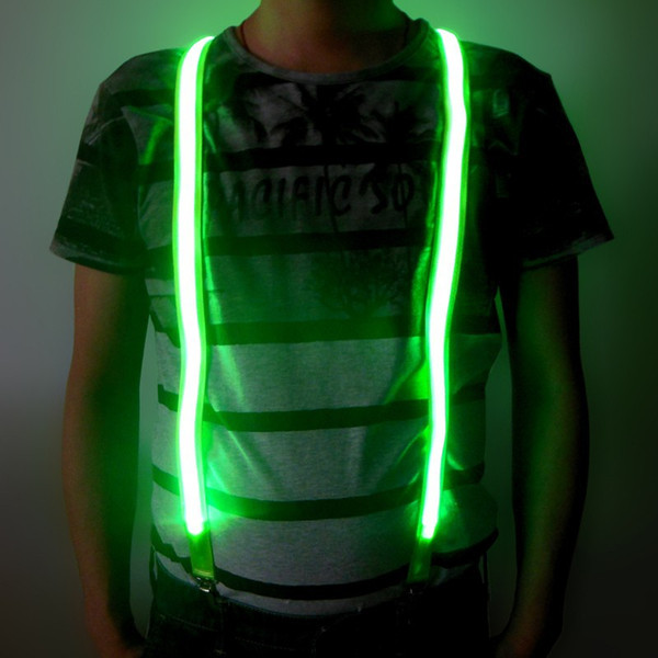 LED Glow Luminous Suspender Braces Adjustable Security Outdoor Party Christmas Gift 8 kinds Color 10pcs/lot