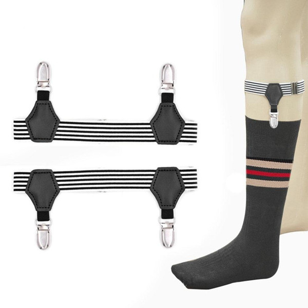 High Elastic Girdle Belt Black & White Stripes Stocking Clamp For Uniform Shirt Leggings Suspender Socks Garters Anti-slip Clip