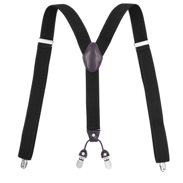 European and American fashion men 4 leather y-type suspenders FY18102516