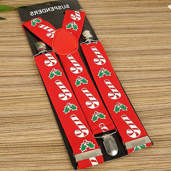 20PCS Men Women red Adjustable Elastic Christmas present gifts Dance Costume Braces Suspenders Cane Clip-on red Y-Back GHH0069