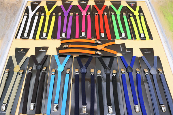 12 PCS Elastic Clip-on Candy color Braces Suspenders Adjustable Unisex Neon UV & Plain Mens Ladies Fancy Dress Y-back Suspenders