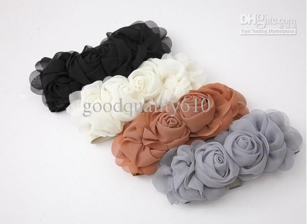 Woman fashionable Chiffon Rose Flower Premium Stylish Fashion Elastic Stretch Belt Hot