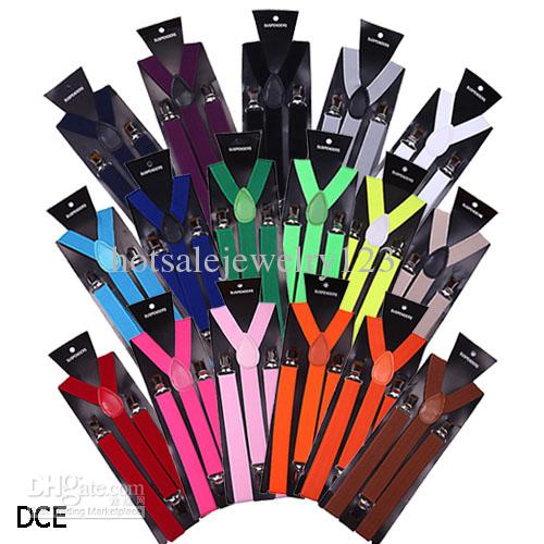 DCE*1 Fashion Men Women Suspenders Leopard Print Punk Rock Cute Slim Adjustable Tight Braces Blet 9 Colors To Choose