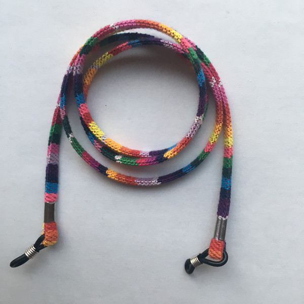 sunglass rainbow color flat woven cotton cord spectacle string eyewear readers frame retainer colorful lanyard beach strap