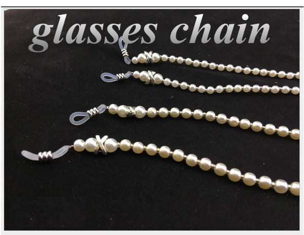 Good quality Antiskid Chain Women Eyewear glasses COPY Pearl chains Girls Fashion Sunglasses Chains glasses Lanyards