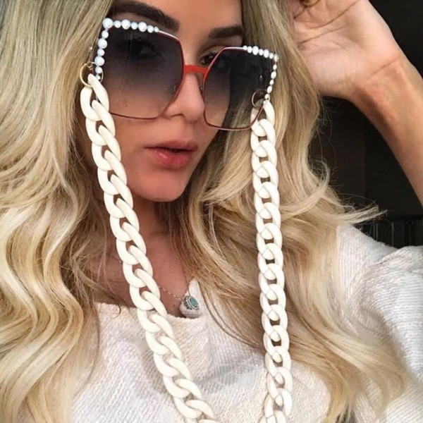 Hot Fashion Sunglasses Chain Hot Sale Black And White String Fashion Glasses Chain Eyeglasses Link 12pcs/lot