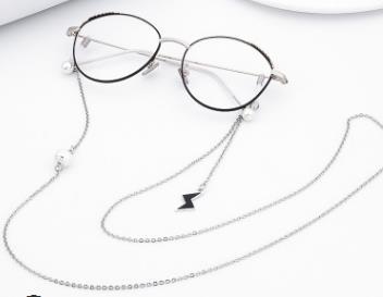 2019 Sunglasses metal stainless steel eyeglass chain eyeglass rope non-slip decorative eyeglass hang rope(ball lightning)