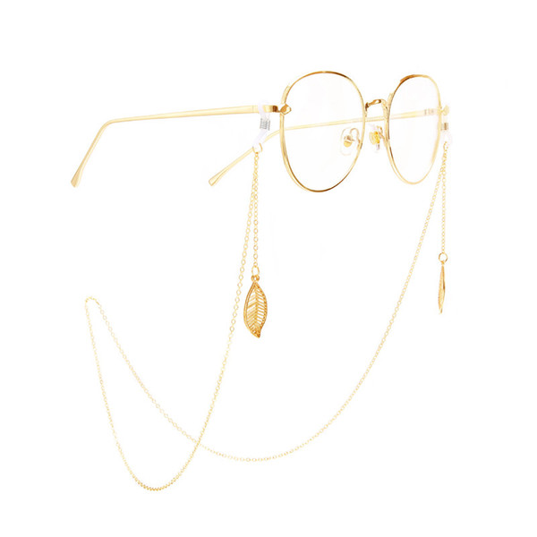 Metal Eyeglasses Chain For Women Hollowed Leaf Pendant Glasses Chain Sunglasses Glasses Holder Chain