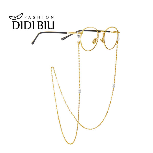 DIDI Pearl Eyeglasses Chain Reading Glasses Neck Strap Gold Metal Cords Sunglasses Spectacles Holders Optical Frames Rope W827