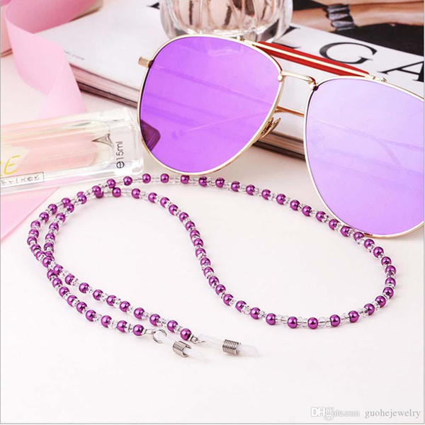 wholesale new design presbyopic glasses sunglasses spacer beaded lanyard anti-skid rope beaded glasses rope free shipping