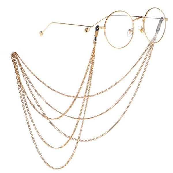 Hot Fashion Sunglasses Chain Multi-layers Chains Gold And Silver Eyeglasses Frame Chains Hanging Glasses Link 12pcs/lot