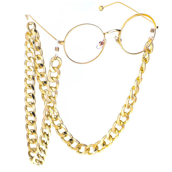 Hot Fashion Sunglasses Chain Hiphop Cuba Link Eyeglasses Chain 4 Colors Cool Big Link Hanging On Neck Chain