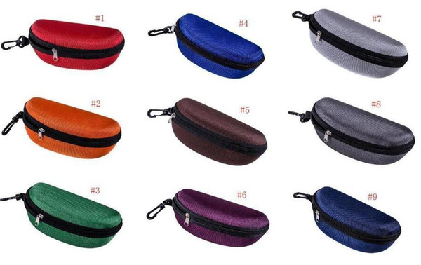 Sunglasses Case Eyeglasses Box Glasses Bag Eyeglasses Carry Box Sunglass Portable Zipper Hook Hard Holder Sunglasses 24 Colors