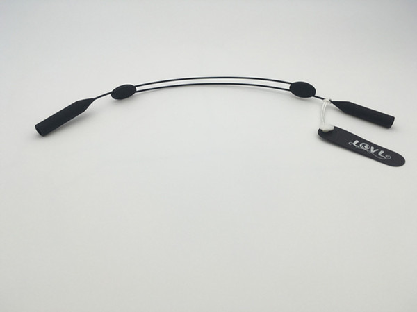 10pcs/lot Black Adjustable Stainless steel Nylon Silicone Glasses Cord Strap Non-slip Eyewear Cords Holder Chain String glasses chain