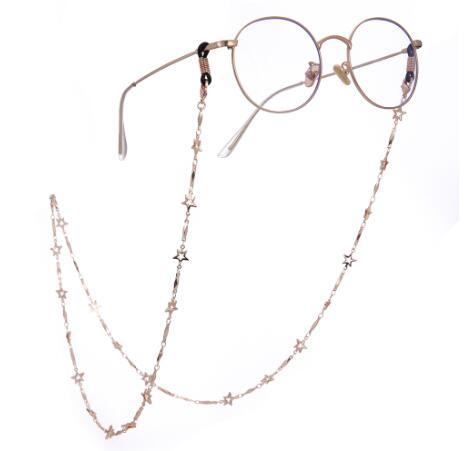 Newest Design Alloy David Star Beaded Sunglass Chain Silver and Gold Handmade Star Beads Eyeglass Chain