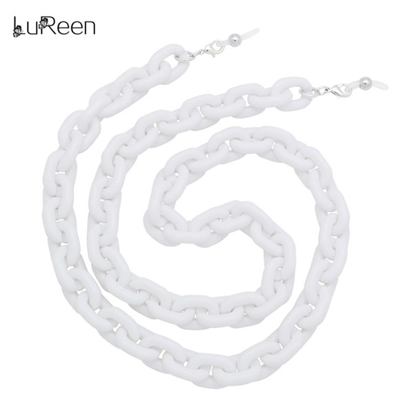 LuReen White Handmade Tortoise Shell Eyeglass Chain Link 70cm Long Sunglasses Holder Eyewear Necklace Retainer Lanyard