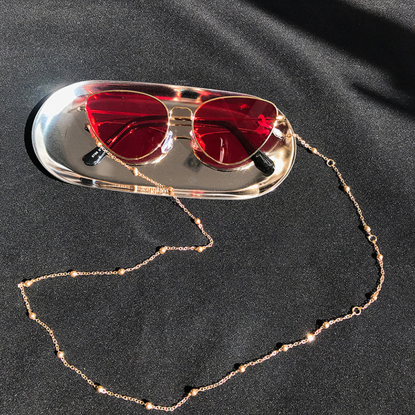 Fashion Chic Womens Gold Silver Eyeglass Chains Sunglasses Reading Beaded Glasses Chain Eyewears Cord Holder Neck Strap Rope