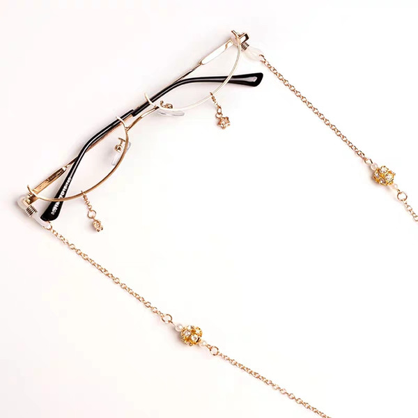 The latest ins fashion half-frame embellished lensless star pendant glasses for ladies in 2019