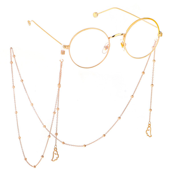 Eyeglasses Chain with Angel Wings Pendant Gold/Silver Color Metal Sunglasses Eyewear Reading Glasses Cord Holder Neck Strap Rope