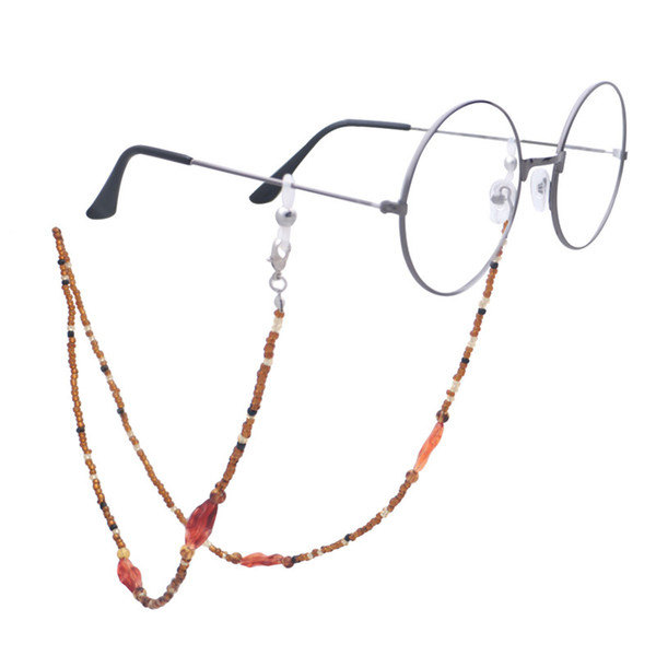 LuReen Acylic Beaded Eyeglass Chain Strap Cord Amber Beads Sunglasses Chain Holder for Women