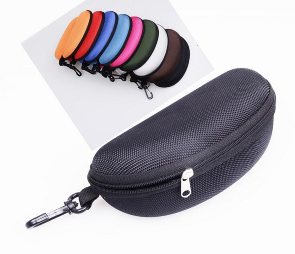 11 colors Sunglasses Case Eyeglasses Box Glasses Bag Eyeglasses Carry Box Sunglass Portable Zipper Hook Hard Holder Sunglasses