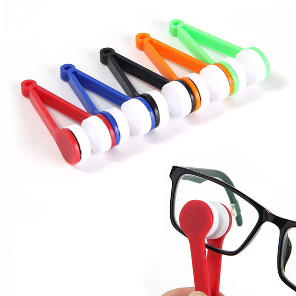 50PCS Eye Glass Cleaner Microfiber Plastic Brush Sunglasses Lens Cleaning Wipes Tools Multifunction Portable Brush Random Color Wholesale