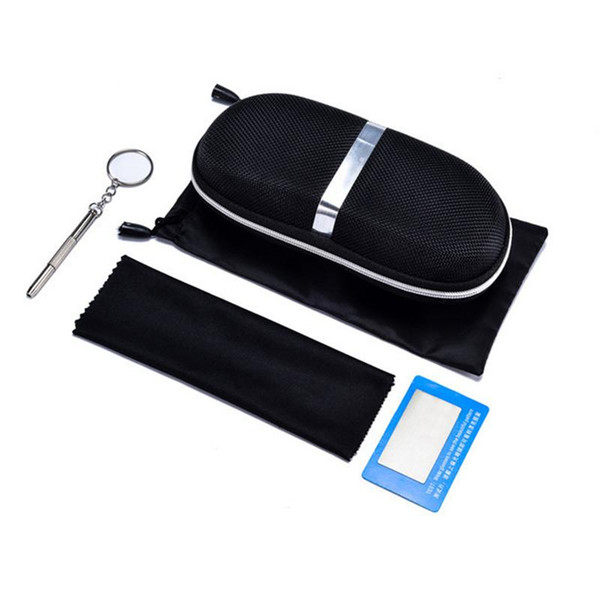 Brand Glasses Cases Sunglasses Boxes Luxury Outline Mirror Bags Mirror Box Polarized Test Card Glasses Box Small Screwdriver Lens Clothes