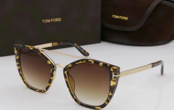 luxury top qualtiy New Fashion Tom Sunglasses For Man Woman Erika Eyewear ford Designer Brand buffalo horn Sun Glasses with box