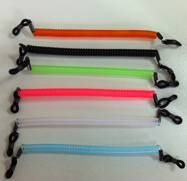 12pcs/lot 6 mixed colors stretchy elastic kids eyeglass frame nylon spiral cords retainer holder sport band optisting sunglass lanyard