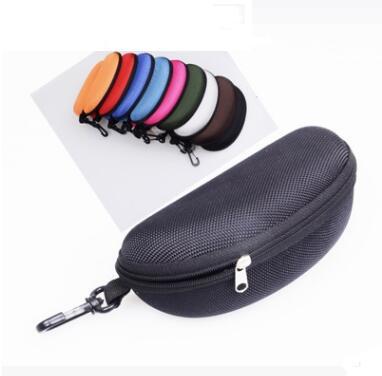 15 colors Sunglasses Case Eyeglasses Box Glasses Bag Eyeglasses Carry Box Sunglass Portable Zipper Hook Hard Holder Sunglasses