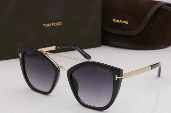 1pcs luxury top qualtiy New Fashion Tom Sunglasses For Man Woman Erika Eyewear ford Designer Brand buffalo horn Sun Glasses with box