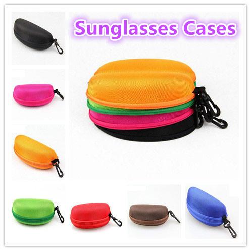 Hot fashion internal EVA sunglasses case sporty cashmere with hook pressure essential travel sunglasses case 7 colors Unisex B0061