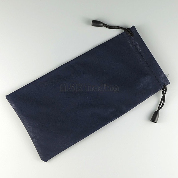 Sunglasses Pouch Navy Blue PU Leather Bags Good Touch Imitation Leather Eyewear Carry Pouches 50 pcs Free Ship