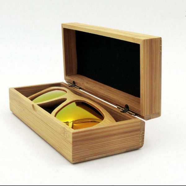 Natural Handmade Vintage Bamboo Sunglasses Wood Wooden Frame Glasses Box Sunglasses Protector Case Storage Holder Box OOA4611