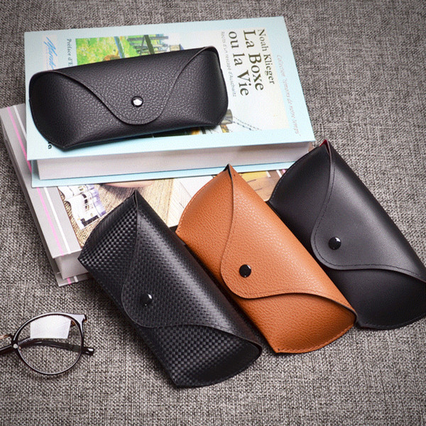 Wholesale Black Sun Glasses case Retro Brown Leather Sunglasses box Discount Cheap Fashion Eye Glasses Pouch