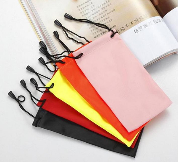 500pcs waterproof leather plastic sunglasses pouch soft eyeglasses bag glasses case many colors mixed 17*9cm