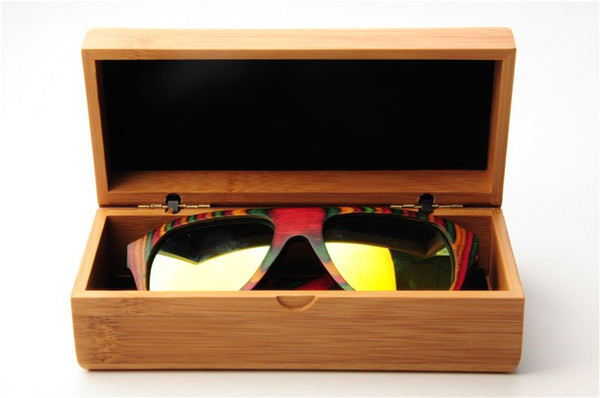 Hand-made Portable Fashion Bamboo Wooden Sunglasses Case Box - Personalized Eye Glasses Protector Storage Holder Boxes Cases