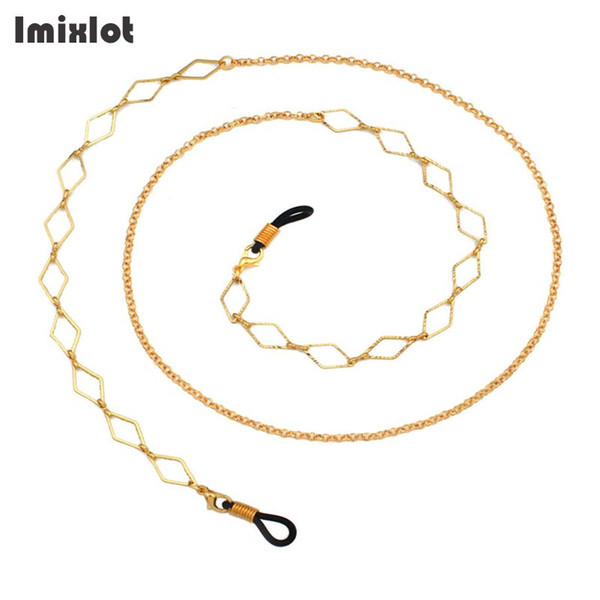 Imixlot Fashion Rhombus Charm Silver Gold Eyeglass Chains Eyewear Sunglasses Reading Glasses Chain Cord Holder Neck Strap Rope