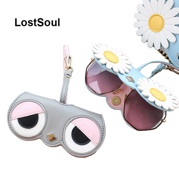 Flower glasses case cute eyeglass case cartoon sunglasses bag women sunglasses storage cateye cases brillenkoker