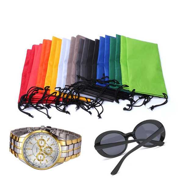 Waterproof Sunglasses Bag Soft Cloth Cellphone Pouch Durable Glasses Carry Bag Drawstring Sunglasses Cases Eyewear Accessories