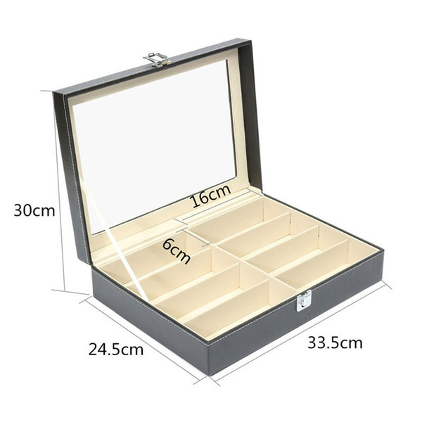 Eyewear Sunglasses Jewelry Watches Glasses Storage Display Case Box Organizer, PU Leather Sunglasses Display Stand Organizer Holder