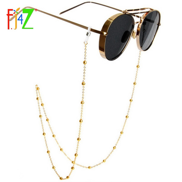 F.J4Z Fashion Nova Simple Little Gold/silver/Black Beaded Sunglasses Chain For Women Hot Styled Eyewear Lanyard Holder Straps