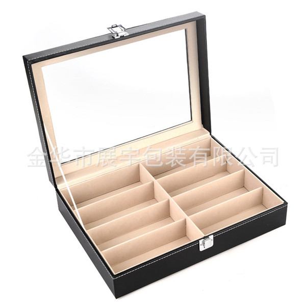 Eyewear Sunglasses Jewelry Watches Glasses Storage Display Case Box Organizer, PU Leather Sunglasses Display Stand Organizer Holder