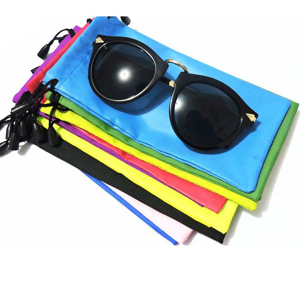 High quality 18*9cm waterproof sunglasses pouch soft eyeglasses bag glasses case many colors mixed