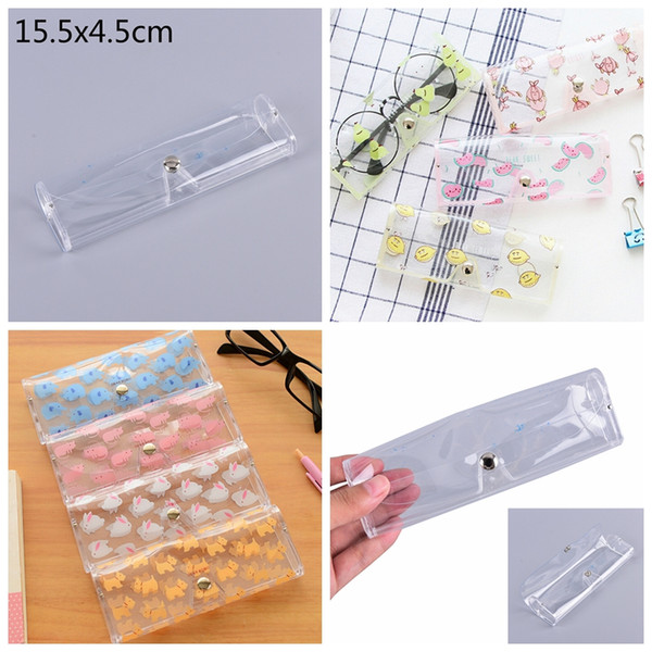 1Pcs Cartoon Animals PVC Glasses Box Cute Girl's Transparent Glasses Case Protable Cute Eyewear Boxes