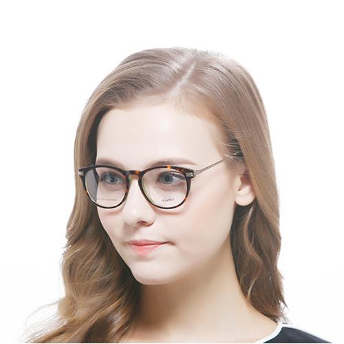 Luxury-oval eyeglasses acetate Alloy glasses unisex eyewear plank acetate PC frames with free