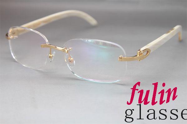 horn factory wholesale Gold 8200757 or Silver 8200758 White Genuine horn Brand Eyeglasses Frame Size: 56-18-140mm